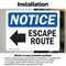 Signmission Escape Route (Left Arrow) Sign With Symbol, 7 in W x Rectangle, Vinyl Decal OS-2PACK-NS-D-57-L-12136 - alternate 2